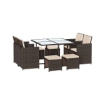 Songmics 9 Piece PE Rattan Outdoor Furniture Set (Brown / Black) W/Code Cloak