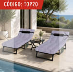 Set de 2 tumbonas de jardín plegables Divit KL3 con cojín por 207,99€