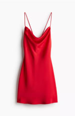 Vestido lencero de satín con lazada al 30%OFF solo en H&M