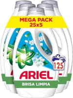 ARIEL Detergente Líquido Brisa Limpia (125 lavados, pack de 5) por 25,99€ en Amazon