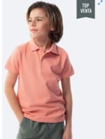 Polo piqué manga corta infantil TEX color salmón oscuro por 1.99€