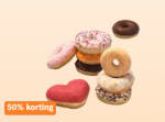 50% korting op alle AH Donuts van de bakkerij bij Albert Heijn