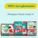 100% terugbetaald op Pampers Pants maat 4