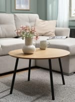 Mesa de centro NYBO Ø70 color roble cálido/negro por 13.50€