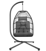 Fauteuil Suspendu Gris Foncé Acier Pliable Pivotant Tectake à 129,90€
