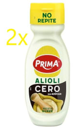 2xPrima Alioli suave Cero, sin azúcares añadidos. 260 ml 3.47€