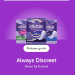 Probeer Always Discreet Gratis na cashback via Tikkie