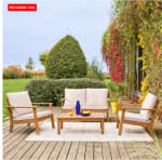 Salon de Jardin Owana en bois d'acacia de 4 places à 199,99€