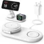 Aowin 3-in-1 Wireless Charging Station, 1.5m Cable, 20W Brick (Black/White) w/Voucher