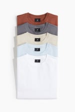 Lot de 5 t-shirts Regular Fit 100% coton (XS–S) pour 15,99€ chez H&M
