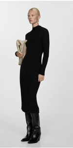 Vestido canalé cuello perkins por 5.99€