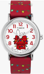 Timex Peanuts - Reloj para Mujer de 38 mm, Correa Deslizante en Tela roja, 60.93€