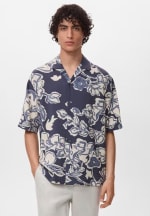 Mango Outlet Camisa Floral Arrugado Azul por 11,99€