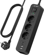 JSVER Regleta Enchufes con USB C, Proteccion Sobretension 13.99€