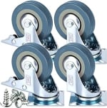 DSL Heavy Duty Braked 50mm Swivel Castor Wheels, Set of 4 - W/Voucher, Sold by DSL