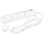 Mercury Extension Lead with Switches, 2 Metre 4 Gang Extension Lead with Individual