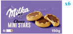 6 x Galletas rellenas leche cubiertas de chocolate Mini Stars Milka 185g. por 11.86€