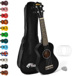 Tiger UKE7-BK Ukelele Soprano para Principiantes con Cuerdas Aquila, 14.99€