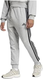 Grey adidas Men’s Essential Three Stripes French Terry Sweatpants – Various Sizes