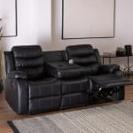 Sofa Santi Black Reclinable 3 Cuerpos Con Posavasos por solo $319.990 en Líder