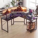 Escritorio gamer L fibra carbono por $994 | Mercado Libre