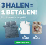 3 halen = 1 betalen op geselecteerde artikelen bij Dekbed Discounter