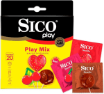 Sico Play Mix 20 Condones Látex Texturizado Sabores Mixtos $141 | Descuento Amazon