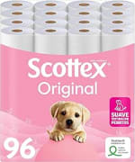 96 rollos Scottex Original Papel higiénico de 2 capas por 17.32€