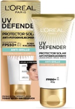 L'Oréal Paris Protector Solar Diario Anti-Brillo FPS50+ UV Defender Tono Claro, 40g (con planea y ahorra)