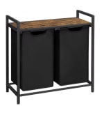 VASAGLE Cesta Ropa Sucia 2 Compartimentos 2x46L Marrón Rústico por 26.95€
