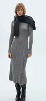 Vestido punto evasé cuello perkins por 3.99€