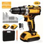 Taladro de impacto inalámbrico de 21V + 2 baterías + accesorios por 14.94€