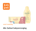 1+1 gratis op Alle Zwitsal babyverzorging bij de AH