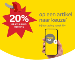 20% korting op één artikel naar keuze met Praxis Plus bij besteding vanaf €10