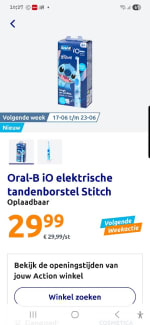 Oral-B iO Kids Disney Stitch 6+ Jaar Elektrische Tandenborstel voor €29,99