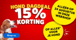 15% korting op alles voor je hond bij Pets Place