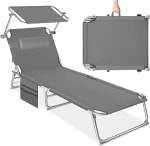 tectake Tumbona 190x68x111 cm, Plegable, Ajustable 6 Posiciones por 39.75€