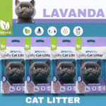 Pack 4 bolsas arena Tofu Lavanda para gato total 24 litros por 20.51€