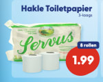 Hakle toiletpapier - 8 rollen voor €1,99 bij Die Grenze