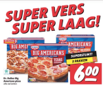 Dr. Oetker Big Americans pizza (3 stuks) voor €6 bij Nettorama