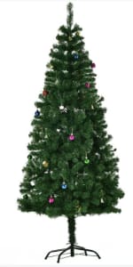 Árbol de Navidad 180 cm Incluye Decoración Artificial Verde y Blanco por 9,99€