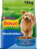 Bonzo Menubrokken Kip&Rund&Groente - Hondenvoer - 15 kg voor €19,99 bij bol