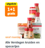 Alle Verstegen kruiden en specerijen 1+1 gratis bij de AH