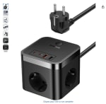 Bloc multiprise Baseus GaN5 USB C 30 W - Chargeur USB C, 3 Prises à 22,60€
