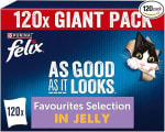 FELIX As Good As it Looks Adult Wet Cat Food Favourites Selection in Jelly Salmon, Tu