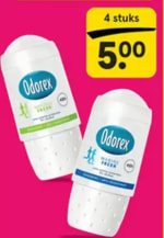 Oderex deodorant 4 stuks voor €5,00