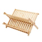 Amazon Basics - Escurreplatos de bambú, perfil plano, plegable, 2 niveles 0.99€