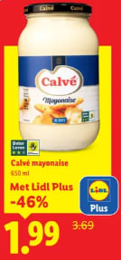 Calvé Mayonaise 650 ml met de LidlPlus app voor €1,99