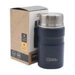 Termo Comida Acero Inoxidable 750ml con cubiertos Azul por solo $13.990 en Líder