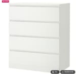 MALM Commode 4 tiroirs à 129€